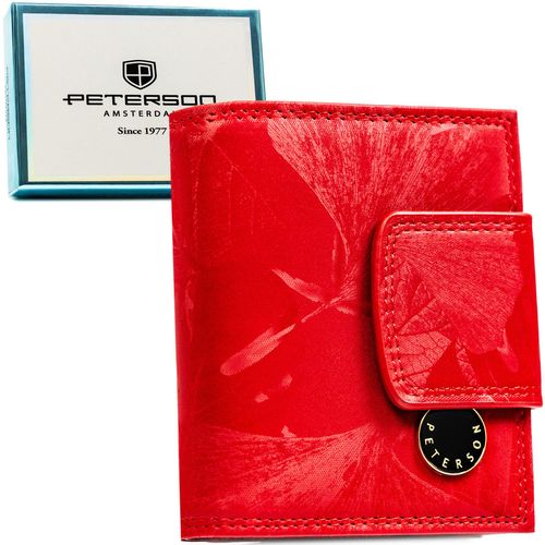 mały, czerwony portfel damski zamykany na bigiel i zatrzask - peterson na Arena.pl
