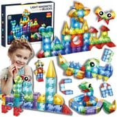 ŚWIECĄCE KLOCKI MAGNETYCZNE KONSTRUKCYJNE 3D134 elementów