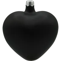 Bombka choinkowa szklana: Serce matowe: czarne