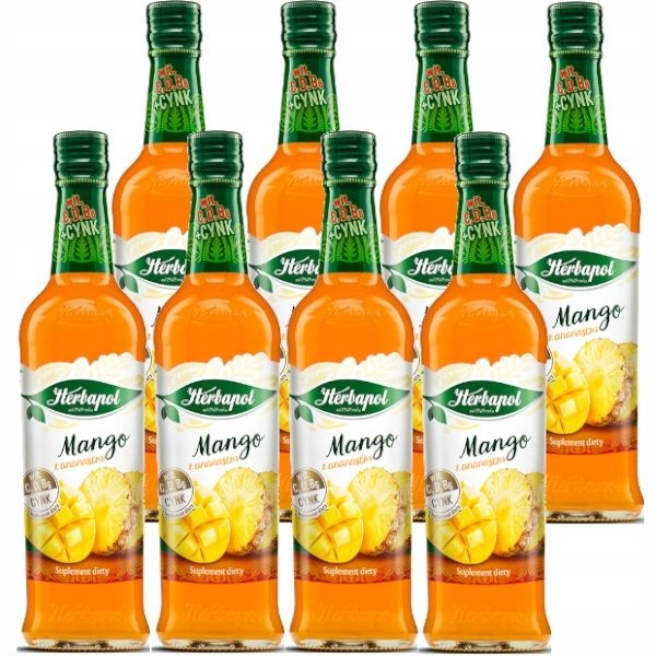 Herbapol Syrop o smaku mango z ananasem 8x420ml zdjęcie 1