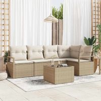 Zestaw Sof 6 pcs Beżowy polirattan