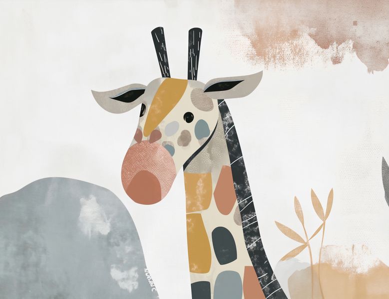 Plakat 65x50cm Żyrafa Bambino zdjęcie 1