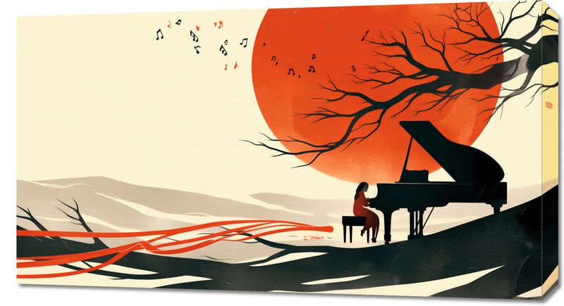 Obraz 90x50cm Pianistka zdjęcie 1