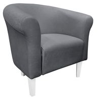 Fotel Milo Mikrofaza 17 szary nogi 20 białe