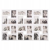MULTIRAMA ZESTAW 24 RAMEK NA ZDJĘCIA BIAŁA RAMKA MULTI FOTO GALERIA
