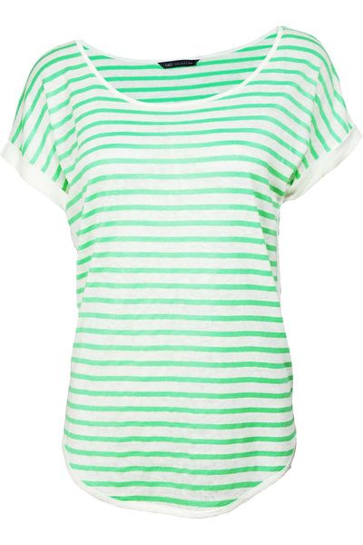 Bluzka w Biało-Zielone Paski  - 44 / XXL zdjęcie 2