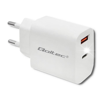 Ładowarka sieciowa | 18W | 5-12V | 1.5-3A | USB typ C PD | USB QC 3.0 |