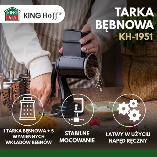 maszynka tarka bębnowa do tarcia owarzyw orzechów sera kinghoff kh-1951 na Arena.pl