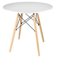 Stół Nowoczesny Skandynawski Biały Okrągły 80 cm do Salonu Jadalni Kuchni