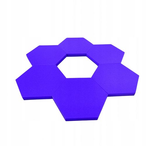 Pianka akustyczna | Gąbka wygłuszająca HEXAGON 32x28x3 cm - fioletowy na Arena.pl