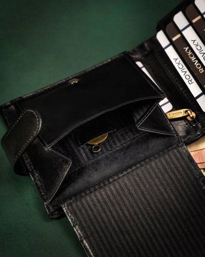 duży, skórzany portfel męski na zatrzask - rovicky na Arena.pl