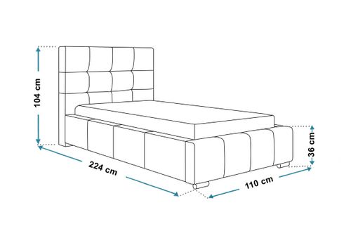 Łóżko tapicerowane LUX 5 90x200 ze  Stelażem i pojemnikiem na Arena.pl