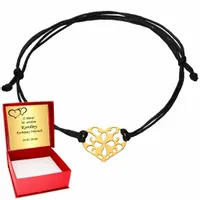 Złota bransoletka 585 Serce Serduszko sznurek ZŁOTO 14K