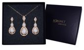 Pozłacany komplet biżuterii klasyk blask elegancja KOKONET 8-0434 + 8-0464