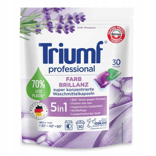Kapsułki do prania TRIUMF kolor kolorowych ubrań niemieckie DE 30 szt na Arena.pl