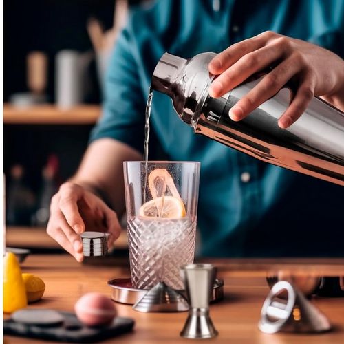 Profesjonalny Zestaw BARMAŃSKI do Drinków MIXOLOGY Shaker 710ml +PRZEPISY na Arena.pl