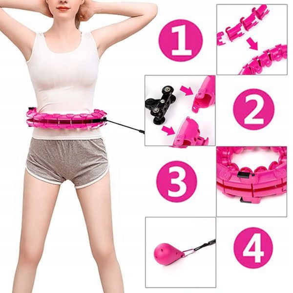 HULA HOP ODCHUDZAJĄCE Z WYPUSTKAMI MASAŻEREM 50 cm RÓŻOWE zdjęcie 4