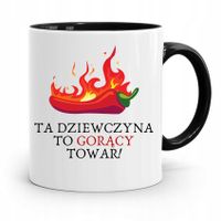 Kubek Czarny Dla Dziewczyny Żony Gorący Towar! Z Nadrukiem Ze Zdjęciem