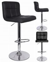 Hoker kuchenny obrotowy czarny z oparciem loft regulowany wysoki