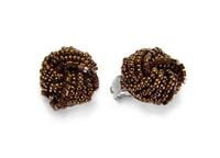 Klipsy Brązowe Czeskie Plecione Jablonex Klasyczne