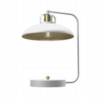 Lampka Biurkowa FELIX Biały Złoty Metalowy Klosz 1xE27 45cm Do Pokoju Domu