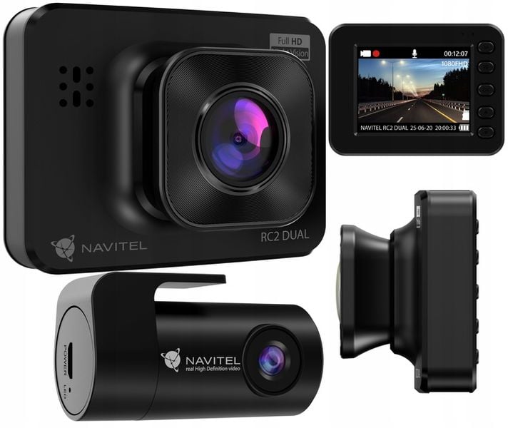 Wideorejestrator kamera samochodowa Navitel RC2 Dual Przód tył Full HD 2" zdjęcie 1