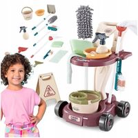 DZIECIĘCY ZESTAW DO SPRZĄTANIA wózek do zabawy dla dzieci 20 elem.