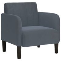Sofa Fotel z Podłokietnikami Ciemnoszary 54 cm Aksamit