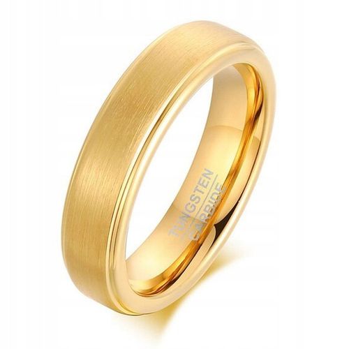 18K ZŁOTA OBRĄCZKA FAZOWANA Z WOLFRAMU MATOWA r.20 na Arena.pl