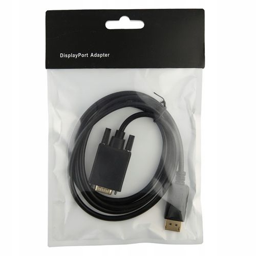 KABEL KONWERTER DISPLAY PORT VGA ADAPTER MONITORA DSUB PRZEJŚĆIÓWKA DP 1,8M na Arena.pl