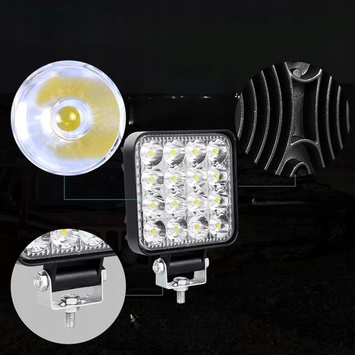 Lampa Robocza Led 48W Halogen Szperacz 12V 24V 16Led Wysoko Wydajny 4X na Arena.pl