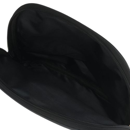 czarna kosmetyczka z materiału syntetycznego, jednokomorowa i zamykana na Arena.pl