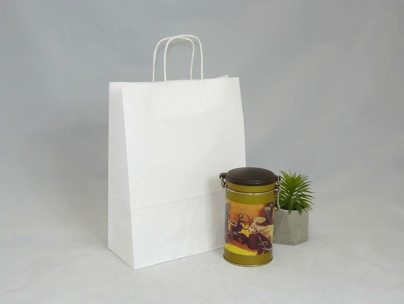 Torba papierowa biała A424/25 x 11 x 32 cm zdjęcie 2