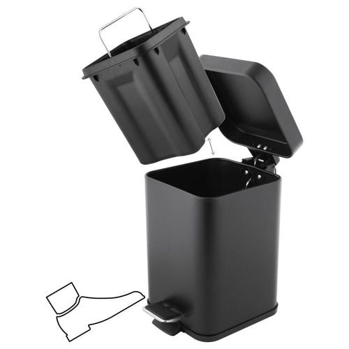 Zestaw łazienkowy czarny kosz na śmieci 3L stojak na papier szczotka WC na Arena.pl