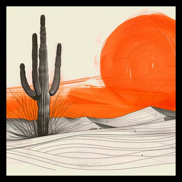 Plakat 40x40cm Kaktus Saguaro zdjęcie 2