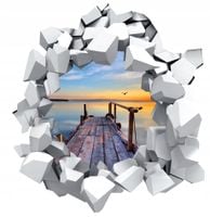 Naklejka samoprzylepna 3D dziura pomost zachód