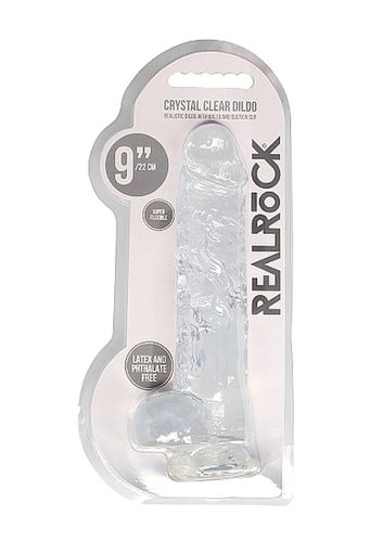 9"" / 23 cm realistic dildo with balls - transparent na Arena.pl