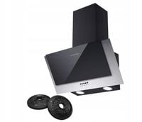 Ciarra CBCB6736C okap naścienny 60 cm, 380 m³/h, oświetlenie LED, 2 filtry