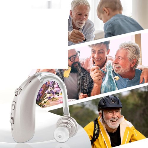 Aparat słuchowy Britzgo A360 dla seniorów 6 poziomów głośności srebrny na Arena.pl