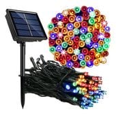 LAMPKI Solarne Zewnętrzne Ozdobne Ogrodowe 5 METRÓW 50 LED KOLOROWE