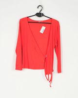 BLUZKA DAMSKA POMARAŃCZOWA PRĄZKOWANA NA ZAKŁADKĘ JACQUELINE R. M