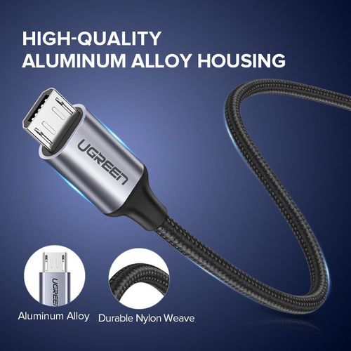 kabel usb do micro usb ugreen  us290 qc 3.0 2.4a 2m (czarny) na Arena.pl