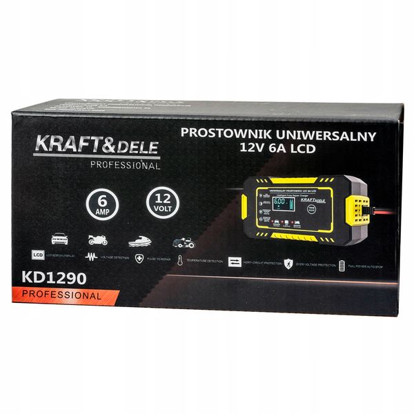 Inteligentny prostownik akumulatorowy LCD 12V / 6A zdjęcie 8