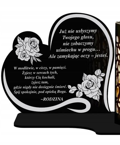 Duży Personalizowany Znicz Solarny XL Serce Wspomnienie Wszystkich Świętych na Arena.pl