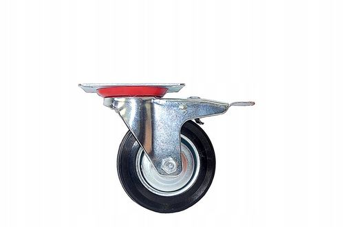 4x Kółka Obrotowe z Hamulcem Skrętne 125mm 400kg Gumowe Zestaw Do na Arena.pl