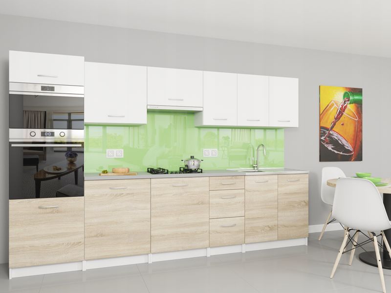Zestaw mebli kuchennych Santorini Sonoma + białe zdjęcie 1