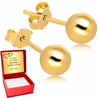 Złote Kolczyki Kulki Kuleczki Sztyfty wkręty ZŁOTO Grawer