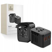 ADAPTER PRZEJŚCIÓWKA WTYCZKA EU / UK / US / AU + PORTY USB-A TYPE-C