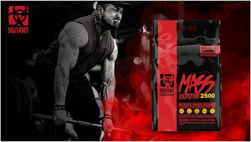 Gainer 9kg Bcaa L-glutamina Mutant Mass XXXtreme MASA SIŁA wanilia na Arena.pl