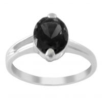 SREBRNY PIERŚCIONEK Z CZARNĄ CYRKONIĄ SREBRO PRÓBY 925